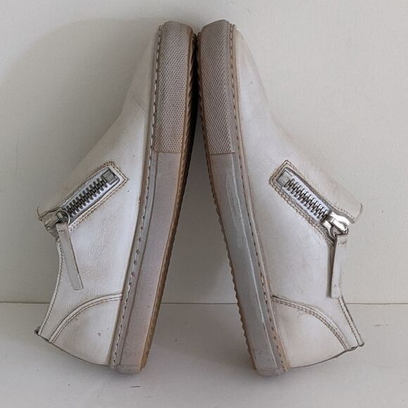 Diesel Cream Vintage Washed Leather Sneakers Women's 37 - Picture 8 of 10